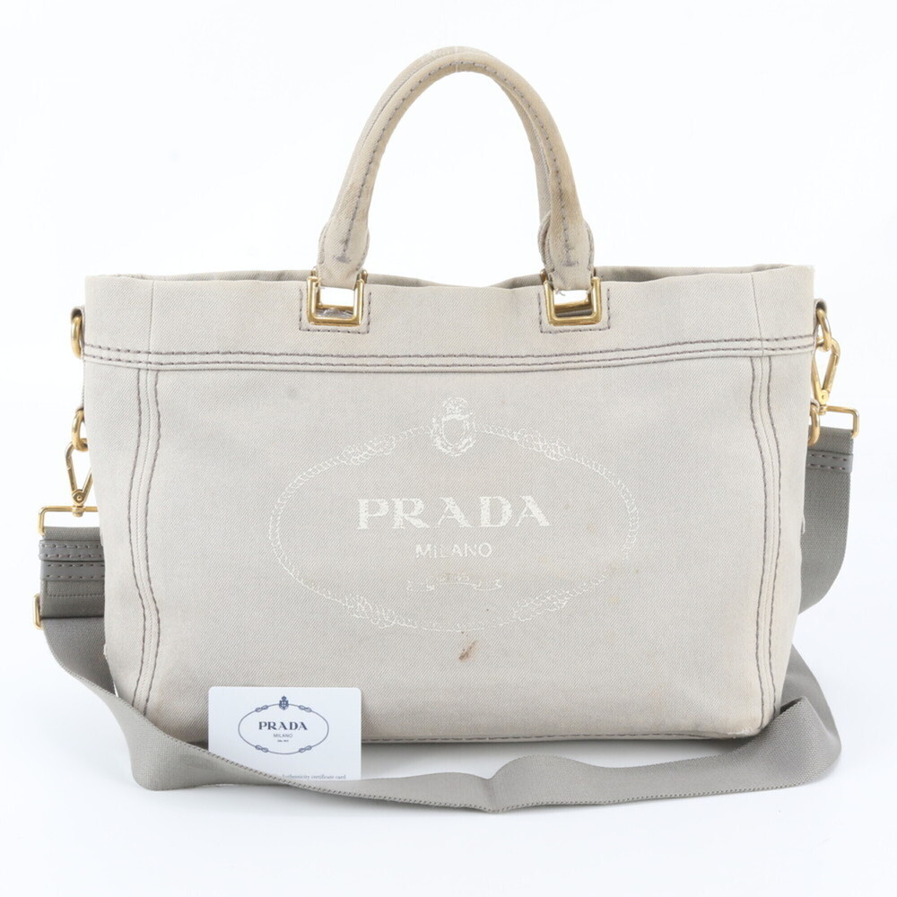 Prada Canapa BN2069 Denim Leather 2-Way Shoulder Bag for Women (with Guarante...
